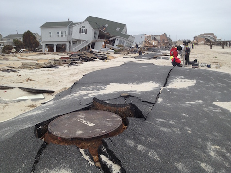 house and roads destroyed after the hurricane