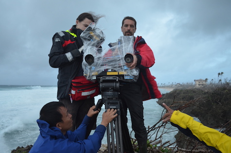 filming on the seaside