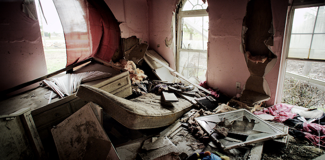 house destroyed by a hurricane