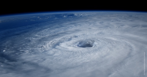 eye of the hurricane seen from outer space